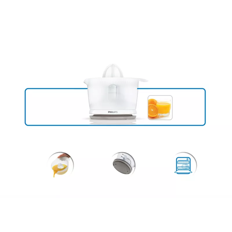 Philips Daily Collection lis na citrusy HR2738/00, 1,2 m, 0,5 L, polypropylén (PP), Auto-Reverse, 0,8 m, 25 W