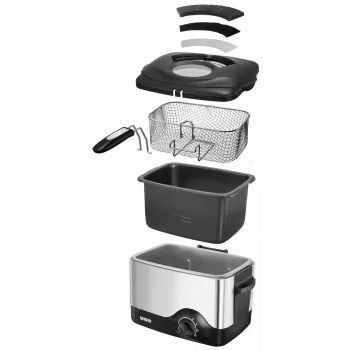 Unold 58615 fritéza samostatné stojanové zariadenie 1200 W fritéza čierna, nehrdzavejúca oceľ