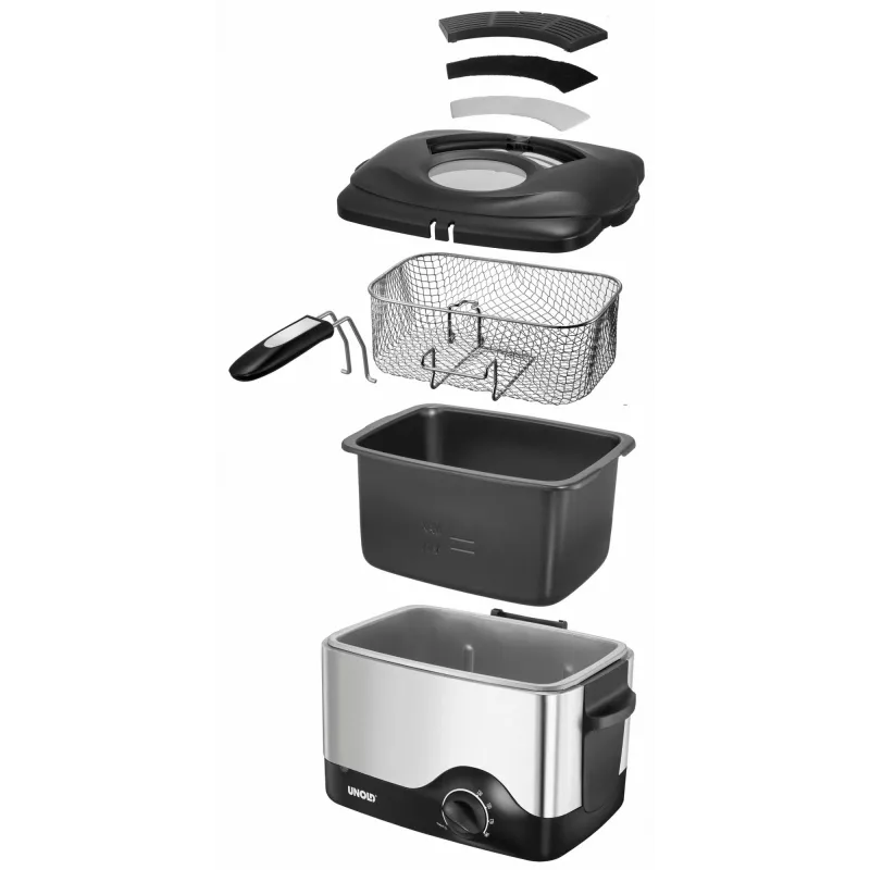 Unold 58615 fritéza samostatné stojanové zariadenie 1200 W fritéza čierna, nehrdzavejúca oceľ