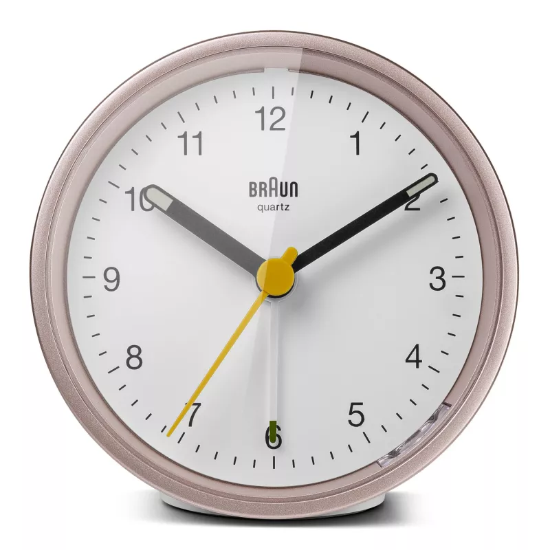 Kremenný budík Braun BC12 ružový, biely