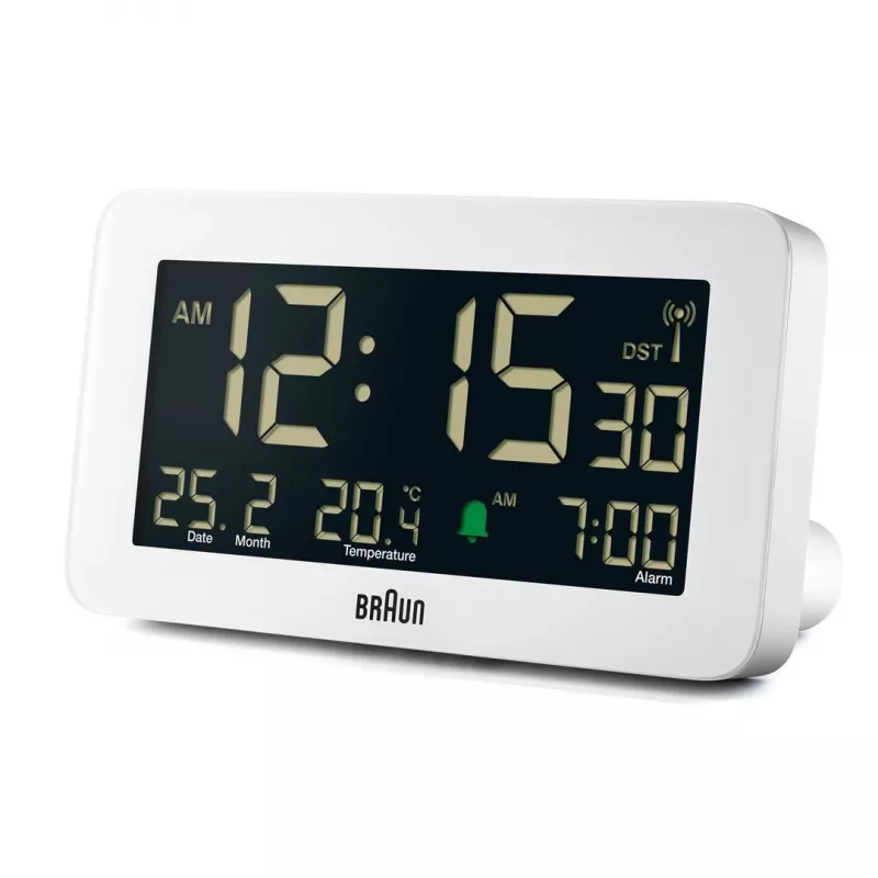 Digitálny budík Braun BC10 biely LCD podsvietenie