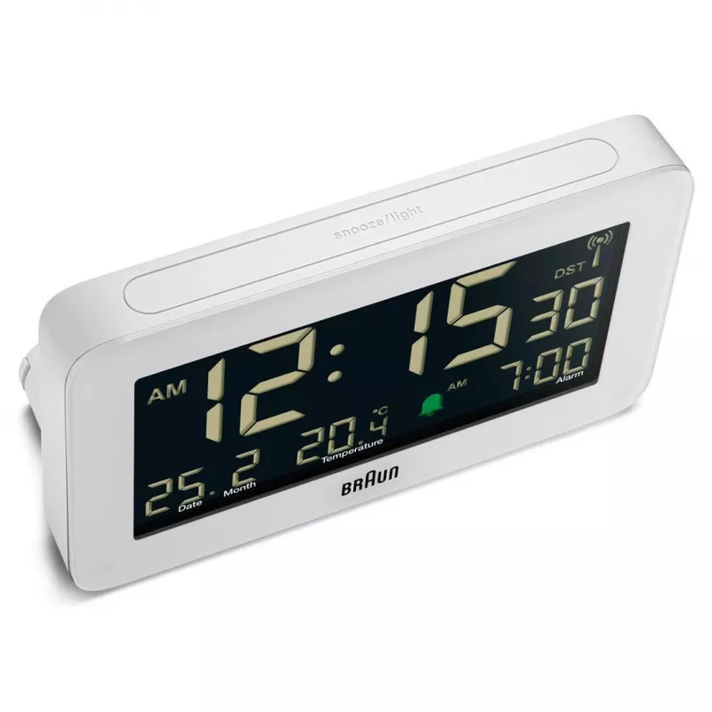 Digitálny budík Braun BC10 biely LCD podsvietenie
