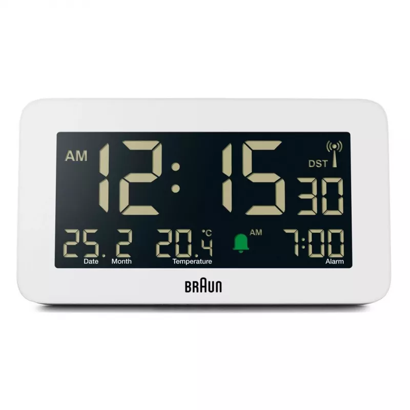 Digitálny budík Braun BC10 biely LCD podsvietenie