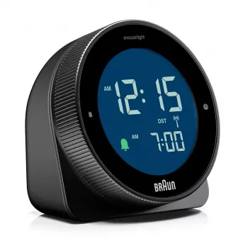 Rádiový budík BRAUN BC 24 B DCF čierny – rádiom riadený budík s digitálnym displejom