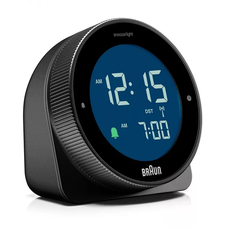 Rádiový budík BRAUN BC 24 B DCF čierny – rádiom riadený budík s digitálnym displejom