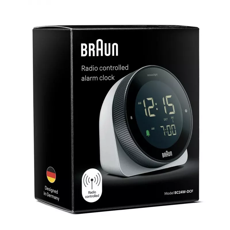 Nástenné/stolné hodiny Braun BC24W-DCF rádiový budík obdĺžnikové čierne, biele