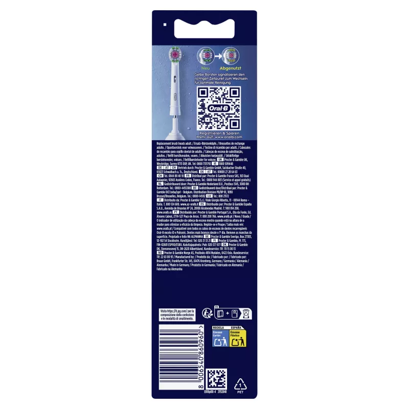 Náhradné hlavice Oral‑B 860960 balenie 4 ks, biele náhradné kefky