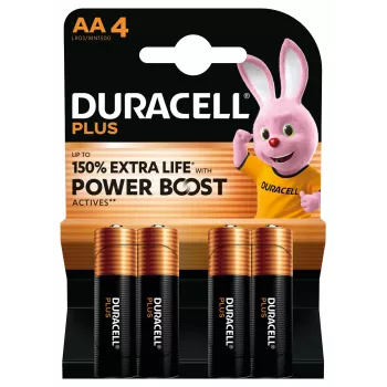 Duracell Plus AA alkalické jednorazové batérie, 1,5 V, 4 kusy, 50 mm