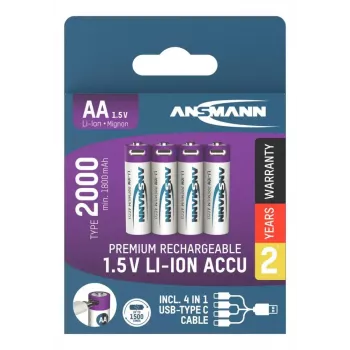 Nabíjateľná batéria Ansmann 1312-0036 AA Lithium-Ion