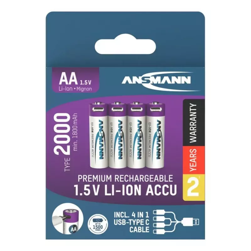 Nabíjateľná batéria Ansmann 1312-0036 AA Lithium-Ion