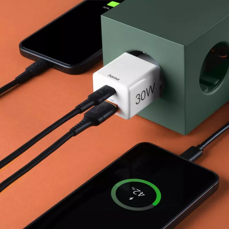 Hama 00201992 mobilná nabíjačka smartfón biela AC rýchle nabíjanie interiér, exteriér