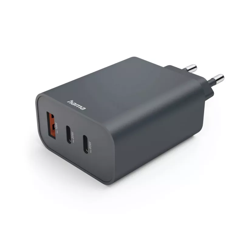 Hama 00086445 mobilná nabíjačka smartfón, tablet sivá AC rýchle nabíjanie interiér