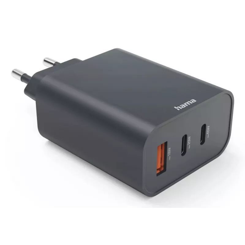 Hama 00086445 mobilná nabíjačka smartfón, tablet sivá AC rýchle nabíjanie interiér