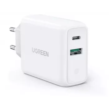Ugreen 60468 nabíjačka pre mobilné zariadenia tablet, telefón, Universal biela AC rýchlonabíjanie do interiéru