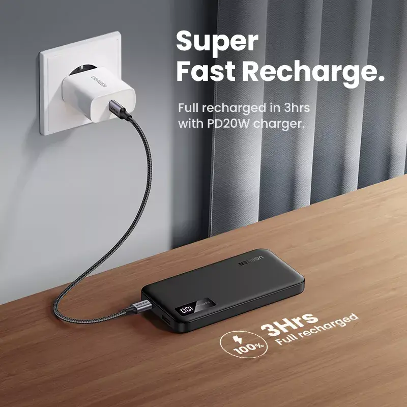 Ugreen 25742 powerbank lithium-ión (Li-Ion) 10000 mAh čierna