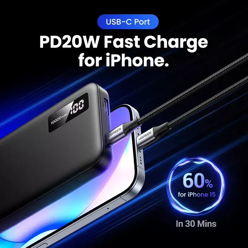 Ugreen 25742 powerbank lithium-ión (Li-Ion) 10000 mAh čierna