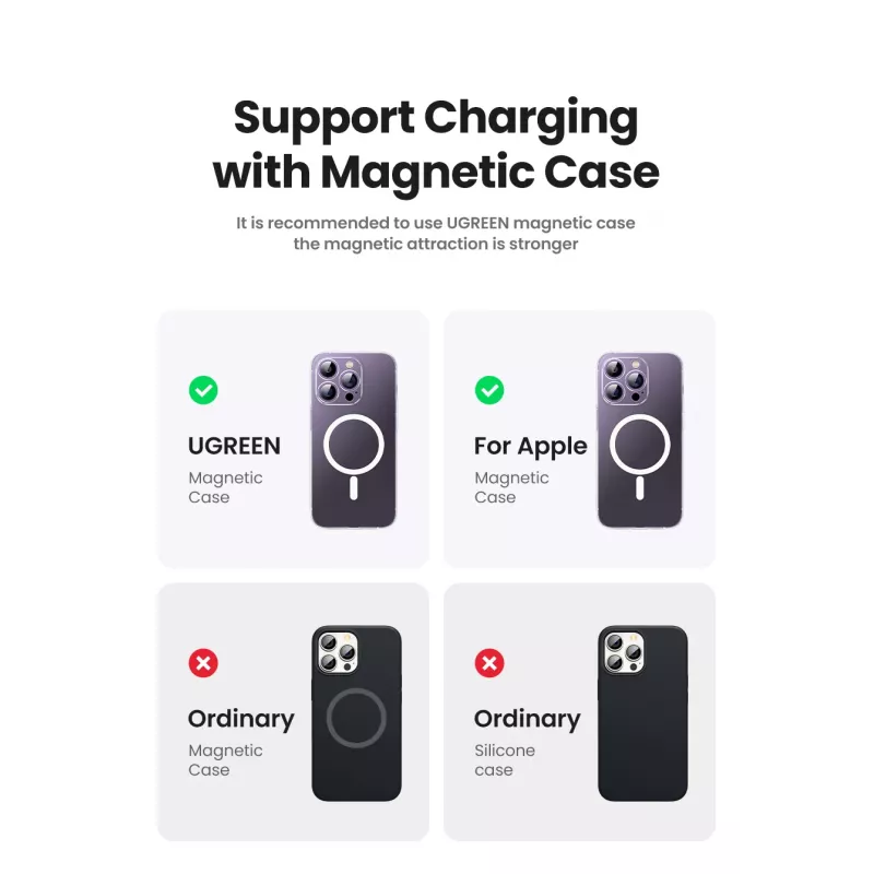 Ugreen 25208 Powerbank 10000 mAh bezdrôtové nabíjanie béžová