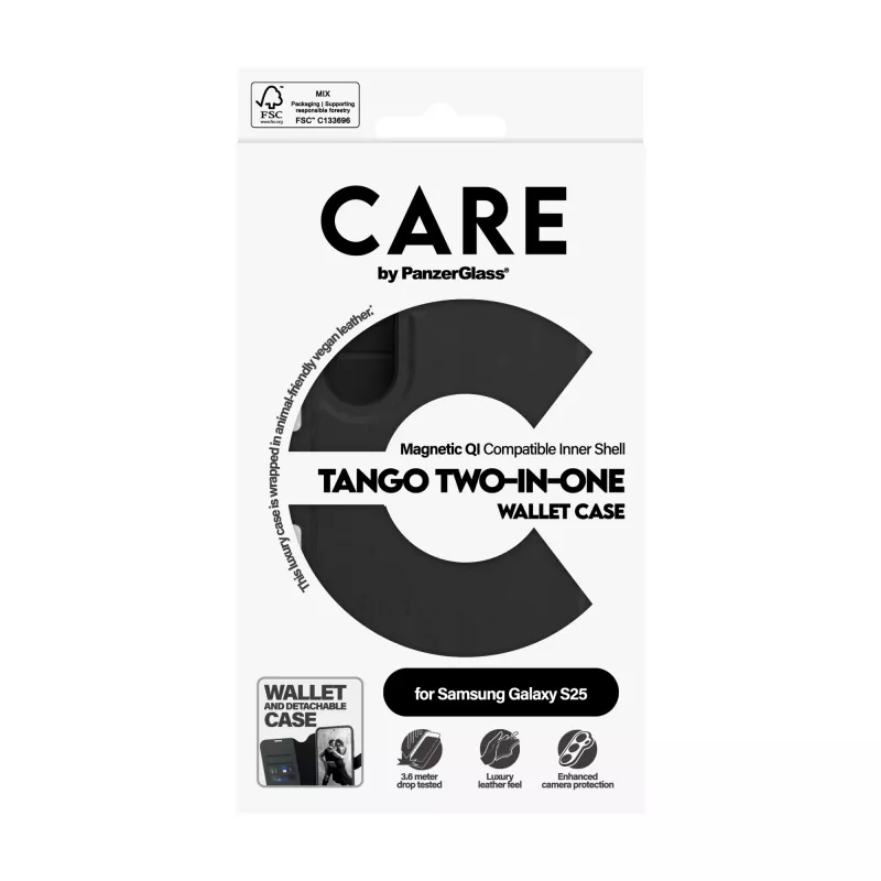 Puzdro PanzerGlass CARE by Feature Case Tango Two-in-One Wallet Qi kompatibilné Samsung Galaxy S25