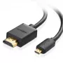 Ugreen 30104 HDMI kábel 3 m HDMI Type-D (Micro) HDMI Type-A (Standard) čierny