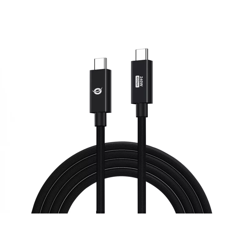 Conceptronic ETTA04B20 USB 4.0 Gen 3 C-C PD 3.1 240W kábel 2M, 48V 5A, 40Gbps, E-Mark