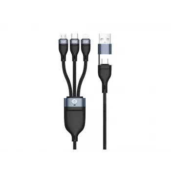 Conceptronic ETTA05B15 USB 3-in-1 PD 3.0 60W nabíjací kábel 1,5 m, 20V 3A, 480Mbps
