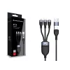 Conceptronic ETTA06B15 USB 3-in-1 PD 3.0 100W rýchlonabíjací kábel 1,5 m, 20V 5A, 480 Mbit/s, E-Mark