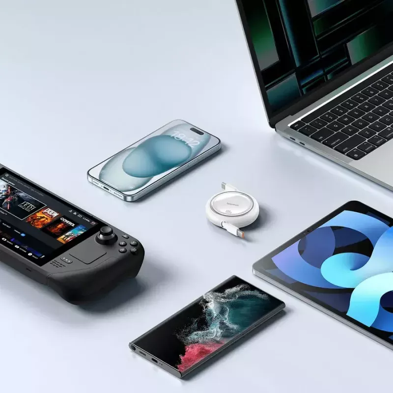 USB kábel Baseus Free2Pull 1m USB C biely
