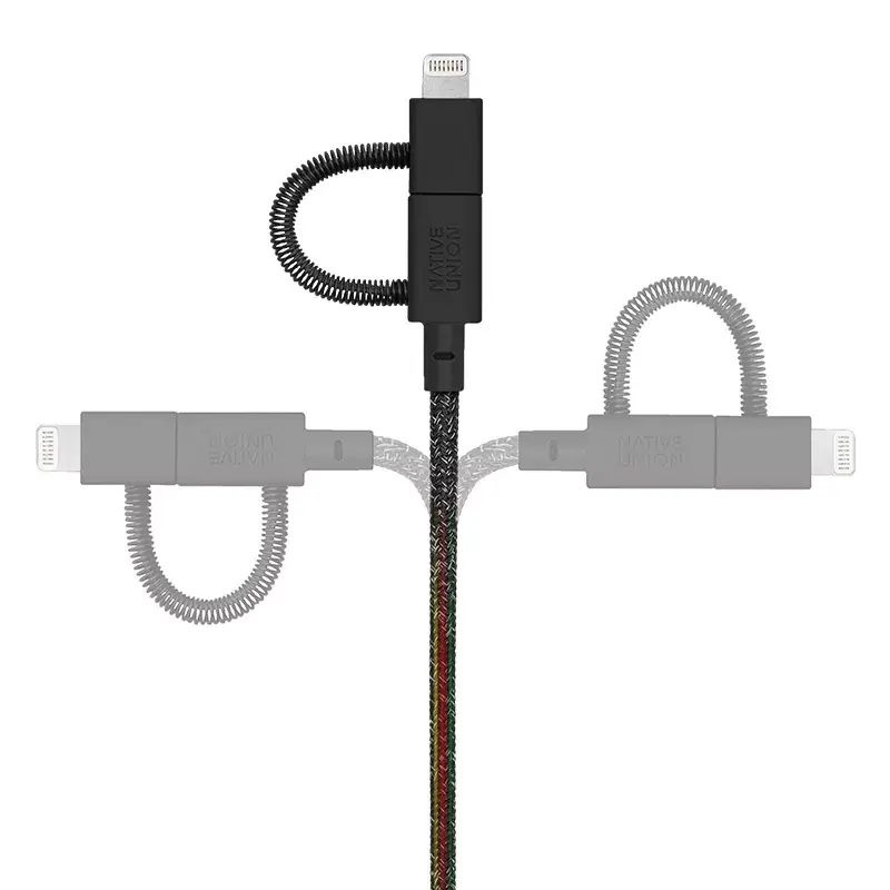 USB kábel Native Union BELT-ULC-CS-BLK-NP 2m USB-A na USB-C/Micro-USB-A/Lightning čierny