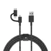 USB kábel Native Union BELT-ULC-CS-BLK-NP 2m USB-A na USB-C/Micro-USB-A/Lightning čierny