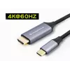 Conceptronic USB-C na HDMI kábel, konektor samec na konektor samec, 4K 60 Hz, 2 m, USB Type-C, HDMI, konektor samec, konektor samec, rovný