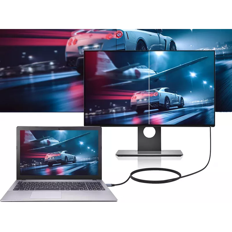 Conceptronic USB-C na HDMI kábel, konektor samec na konektor samec, 4K 60 Hz, 2 m, USB Type-C, HDMI, konektor samec, konektor samec, rovný