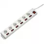 Hama 00137239 Socket Line 6-zásuvkový predlžovací prívod, jednotlivo spínateľné zásuvky, biely