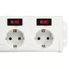 Hama 00137239 Socket Line 6-zásuvkový predlžovací prívod, jednotlivo spínateľné zásuvky, biely