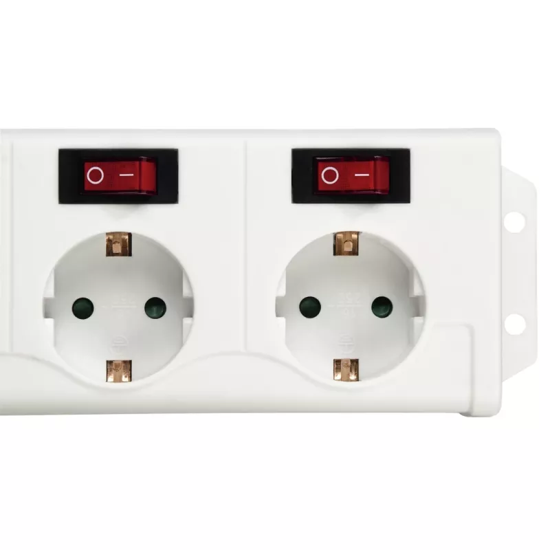 Hama 00137239 Socket Line 6-zásuvkový predlžovací prívod, jednotlivo spínateľné zásuvky, biely