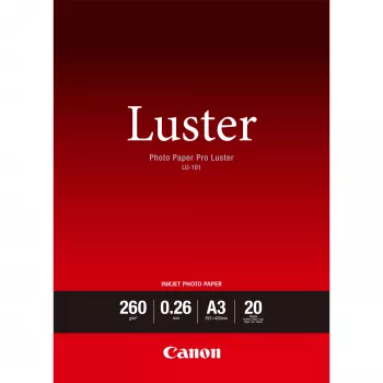 Canon LU-101 Luster fotopapier Pro A3 – 20 listov, satén, 260 g/m², biela, 260 µm, 10–35 °C, 10–35 °C