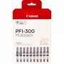 Canon PFI-300 atramentová kazeta 10 ks originálna čierna, modrá, cyan, sivá, purpurová, fotografia čierna, photo purpurová, červená, žltá