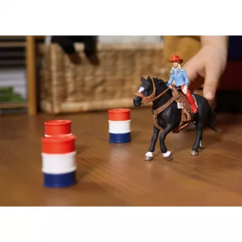 schleich Cowgirl Barrel Racing Fun, 3 roky, viacfarebné