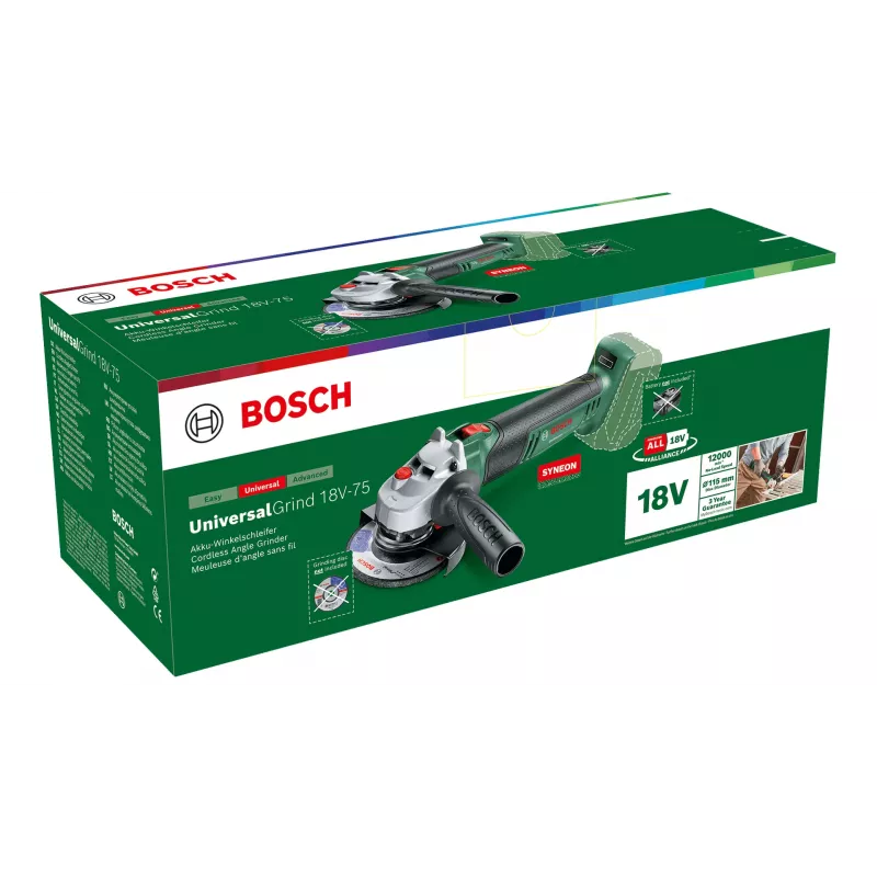 Bosch Universal Grind 18V-75 uhlová brúska 11,5 cm 12000 ot/min 1,7 kg