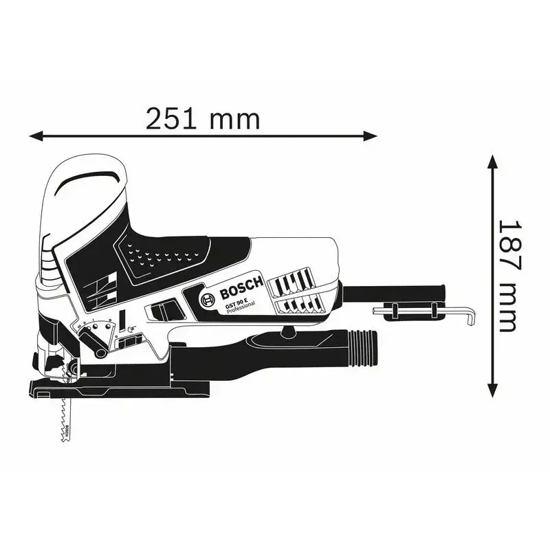 Bosch GST 90 E Professional 060158G000 priamočiara píla, 650 W, s kufríkom, modrá/čierna