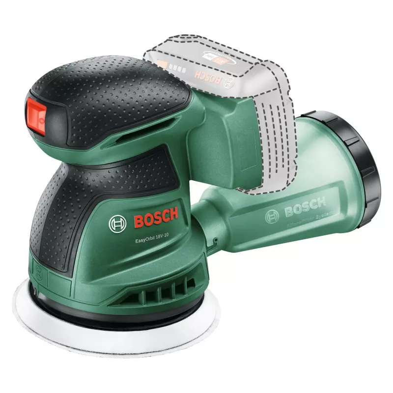 Bosch EasyOrbit 18V-10 (Baretool), excentrická brúska, čierna, zelená, plast, Nemecko, 23000 ot/min, 1 mm