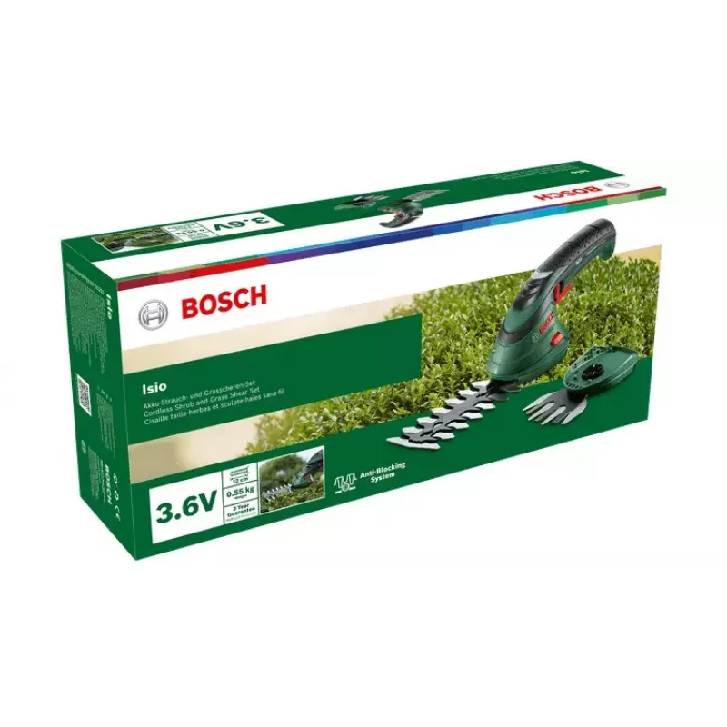 Bosch Isio akumulátorové nožnice na trávu 8 cm 3,6 V lithium-ión (Li-Ion) čierna, zelená