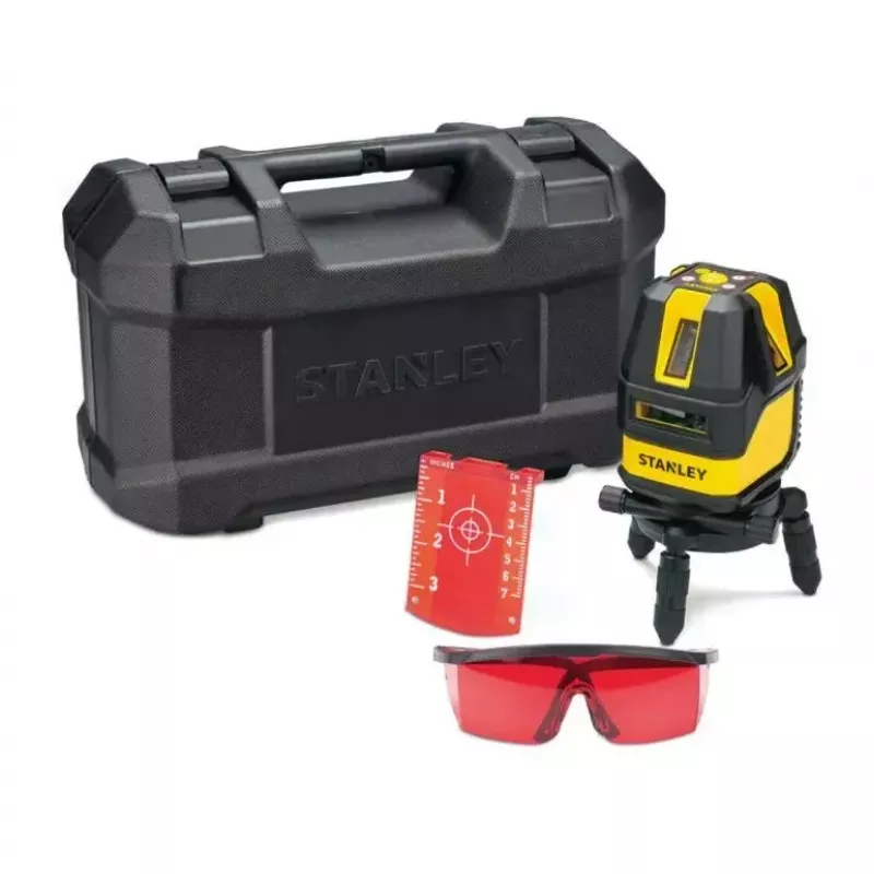 Laserový nivelačný prístroj STANLEY Multi-Line STHT77514-1 — červený laser, 4 vertikálne a 1 horizontálna línia