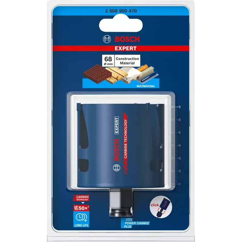 Bosch Expert 2 608 900 470 Construction Material vŕtacia korunka, 68 mm, na tehly, drevotrieskovú dosku, mäkké drevo, plast vystužený sklenými vláknami, mäkké dlaždice