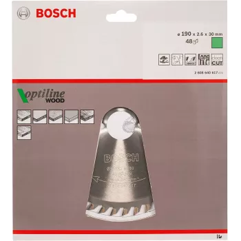 Bosch Optiline Wood kotúče na okružnú pílu, drevo, 19 cm, Bosch, 340 g, 1 ks