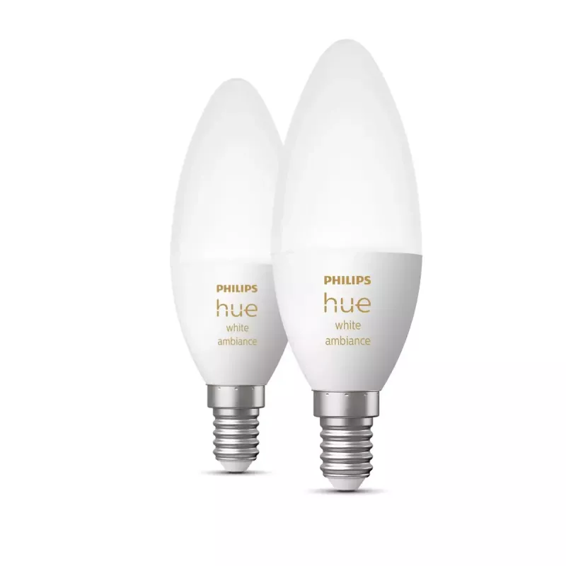 Inteligentná žiarovka Philips Hue White Ambiance sviečka E14, 5,2 W, Bluetooth/Zigbee, 39×39×117 mm