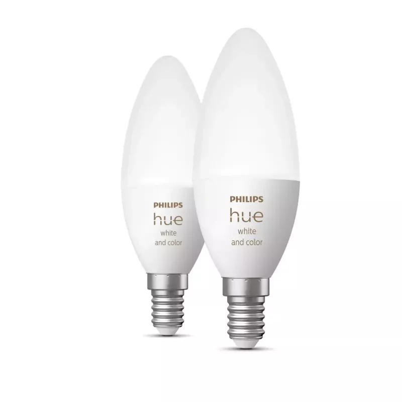 Smart žiarovka Philips Hue White and colour ambience Candle E14, Bluetooth/Zigbee, 5,3 W (balenie 2 ks)