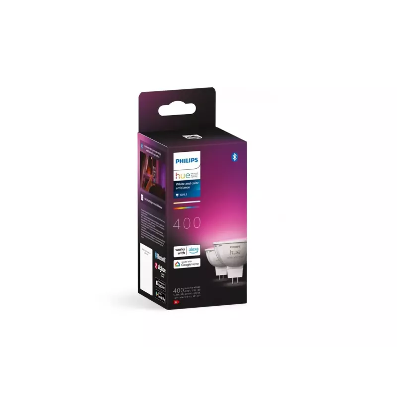 Philips Hue White & Color Ambiance MR16 GU5.3 inteligentná bodová žiarovka, 6,3 W, 2 ks