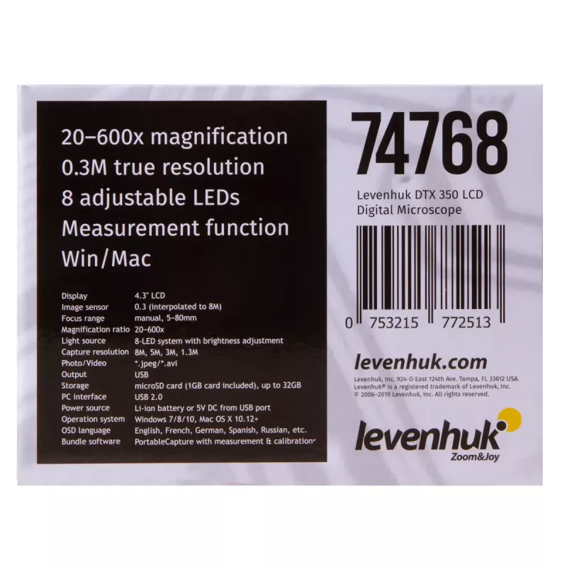 Digitálny mikroskop Levenhuk DTX 350 LCD 600-násobné zväčšenie