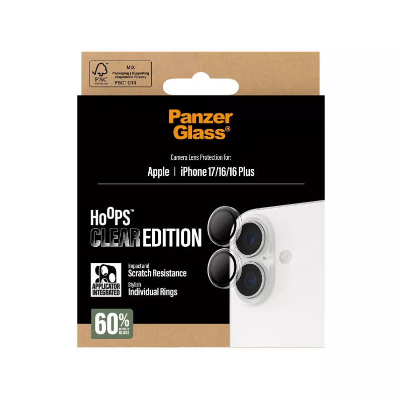 PanzerGlass ® Hoops® ochrana objektívu fotoaparátu transparentná iPhone 17 | iPhone 16 | 16 Plus