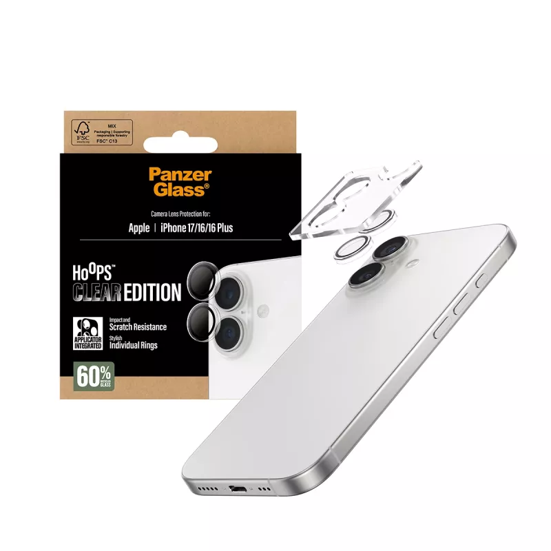 PanzerGlass ® Hoops® ochrana objektívu fotoaparátu transparentná iPhone 17 | iPhone 16 | 16 Plus